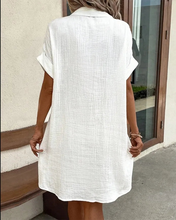 Robe Chemise d'Été à Manches Courtes vert