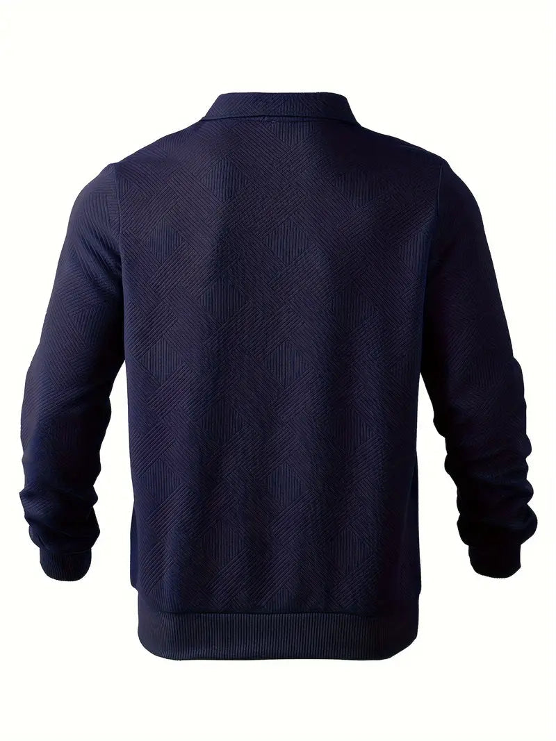 Jules – Pull vintage pour hommes avec fermeture éclair et motifs géométriques