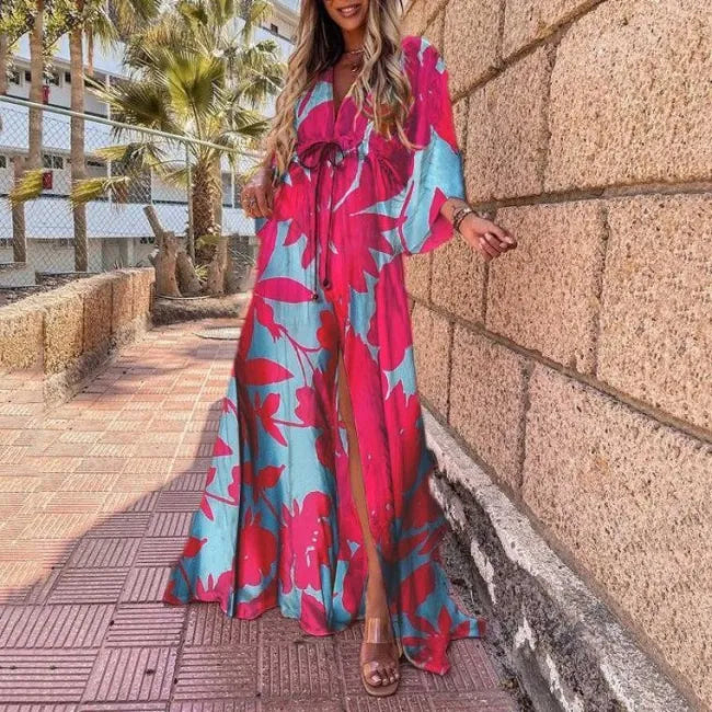 Selena - Robe maxi d'été pour femmes, imprimé floral ample