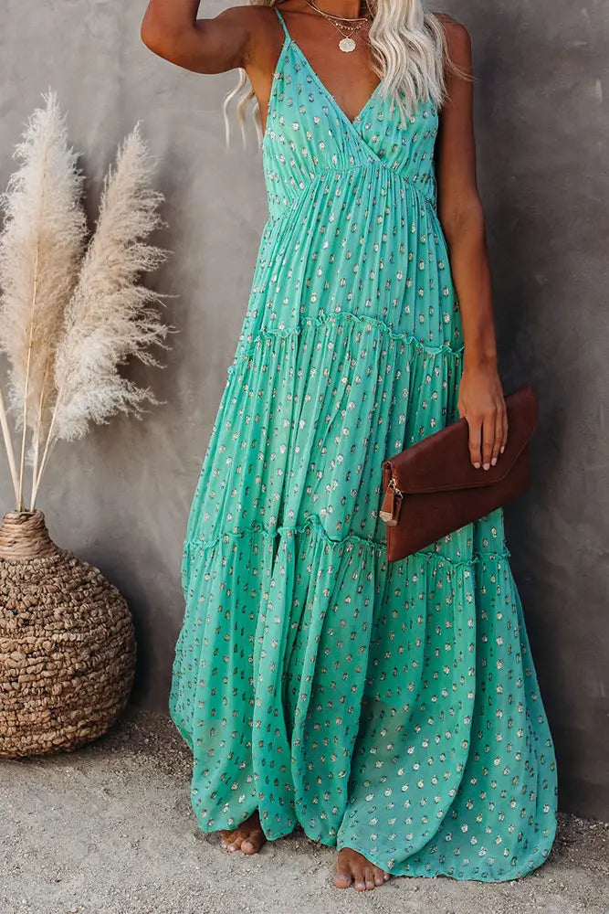 The Francesca - Robe longue à volants floraux