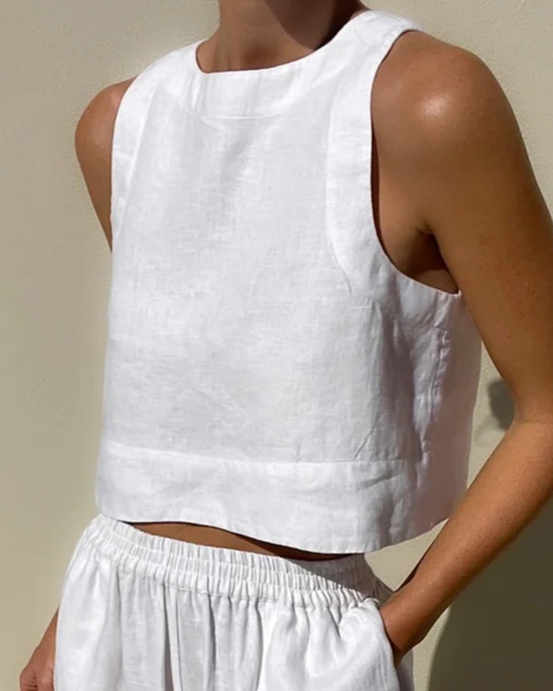 Mireille – Maxi-robe col V fluide avec détails féminins en coton naturel