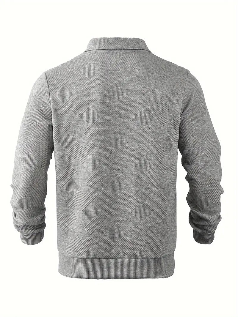Jules – Pull vintage pour hommes avec fermeture éclair et motifs géométriques