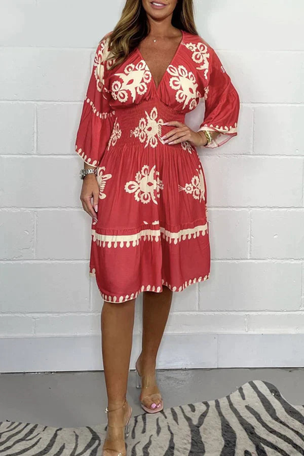 Naomi - Robe imprimée avec décolleté en V