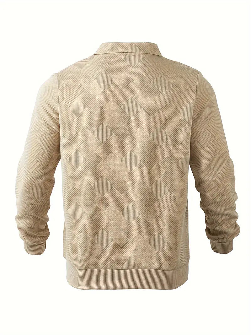 Jules – Pull vintage pour hommes avec fermeture éclair et motifs géométriques
