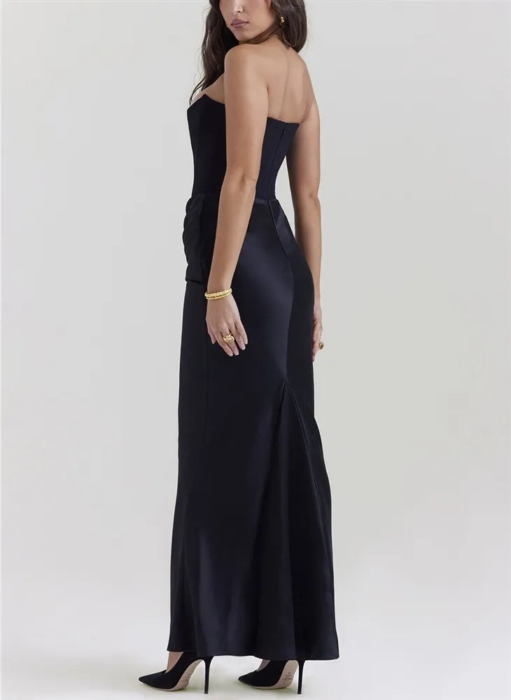 Robe Longue Moulante Sans Bretelles blanc
