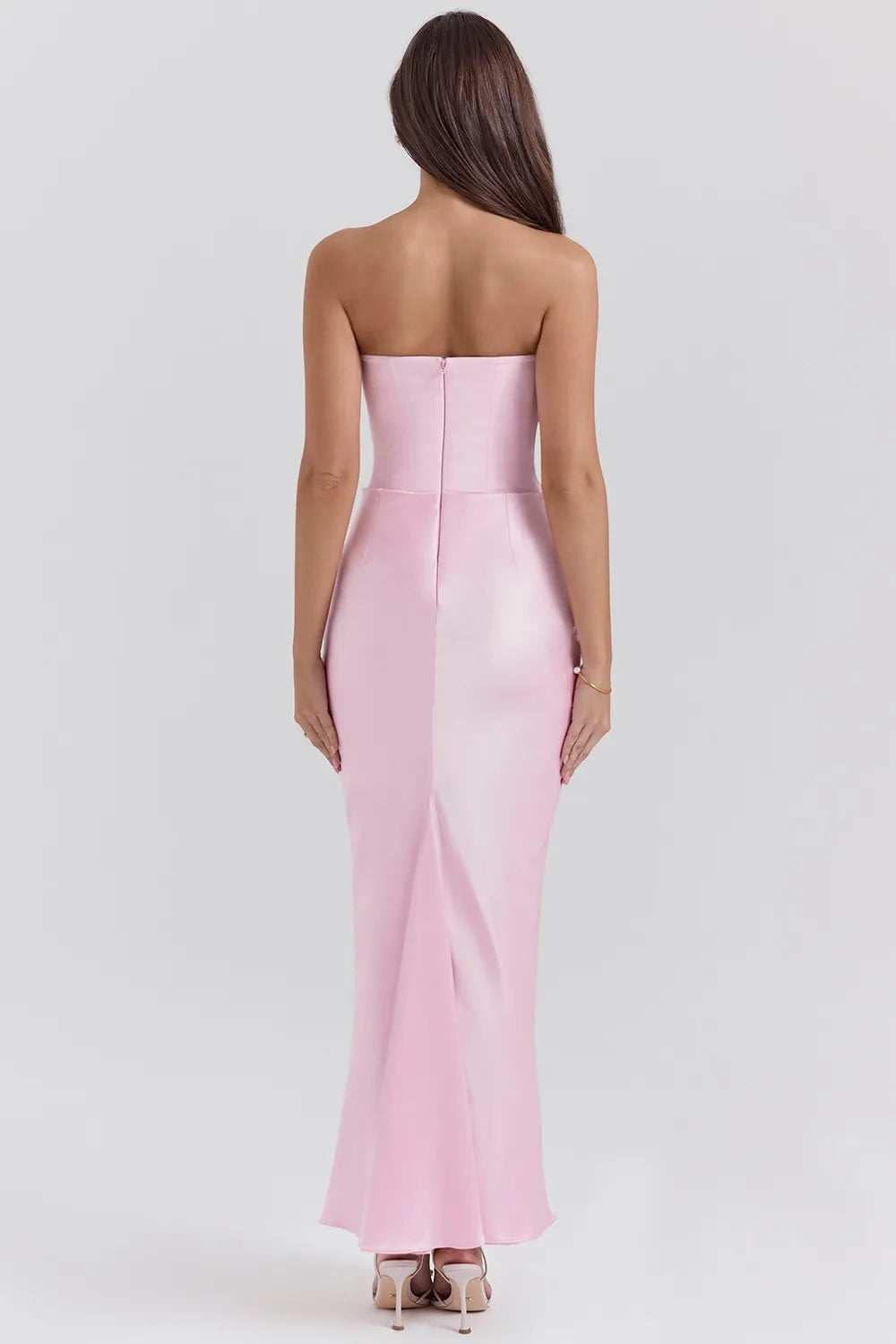 Robe Longue Moulante Sans Bretelles blanc