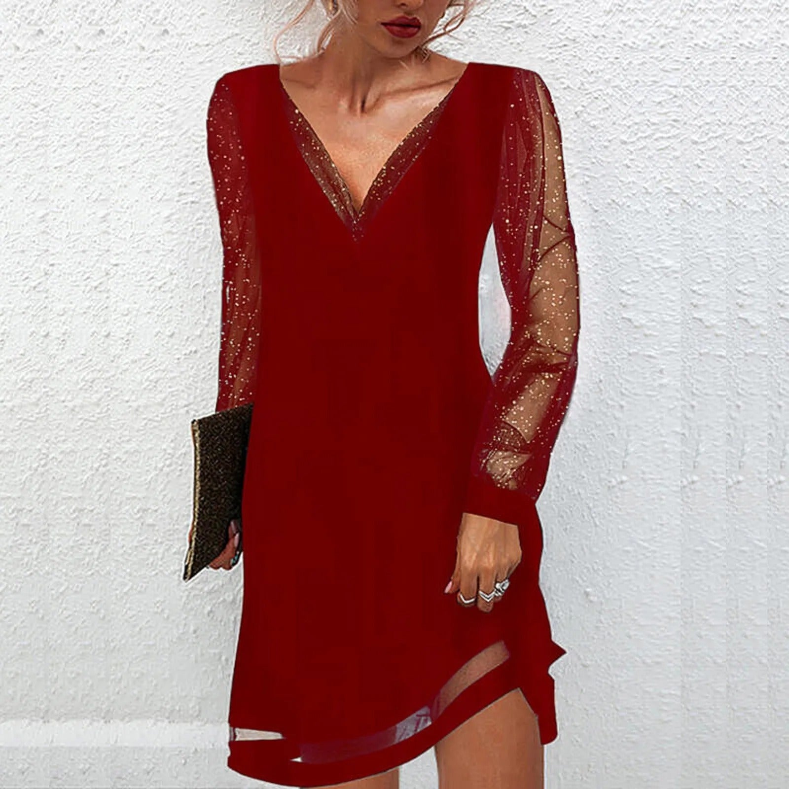 Isabeau - Robe de soirée classique avec col en V et allure luxueuse