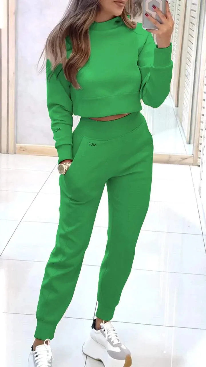 Ensemble Sport avec Col Montant vert