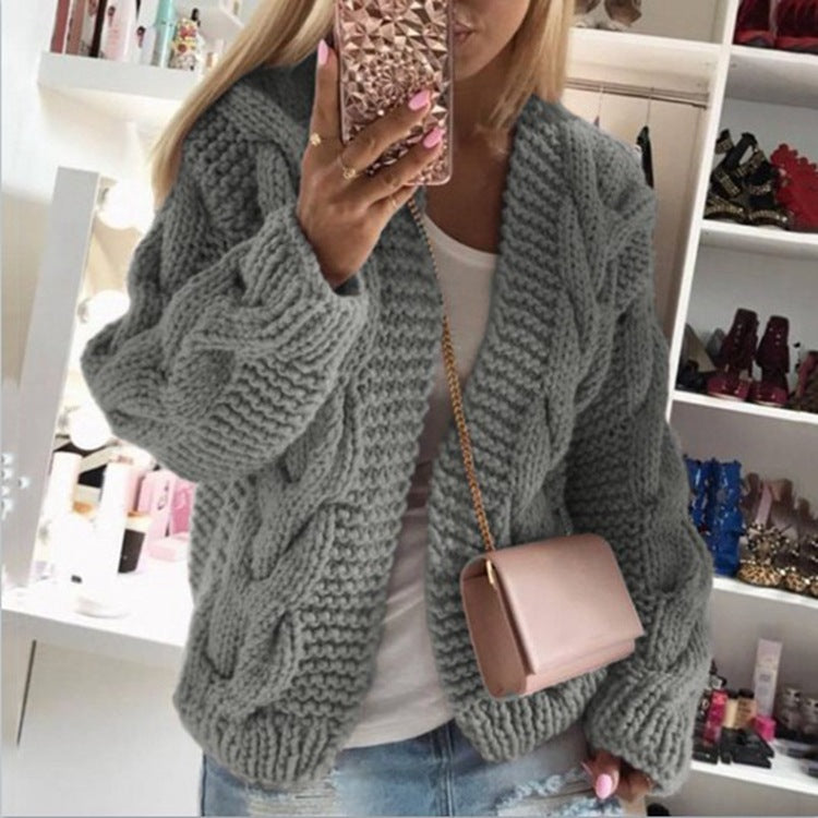 Pull cardigan torsadé