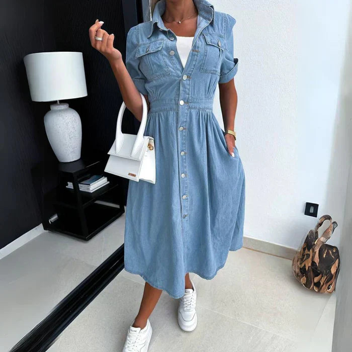 Ophélie - Robe en Denim à la Mode