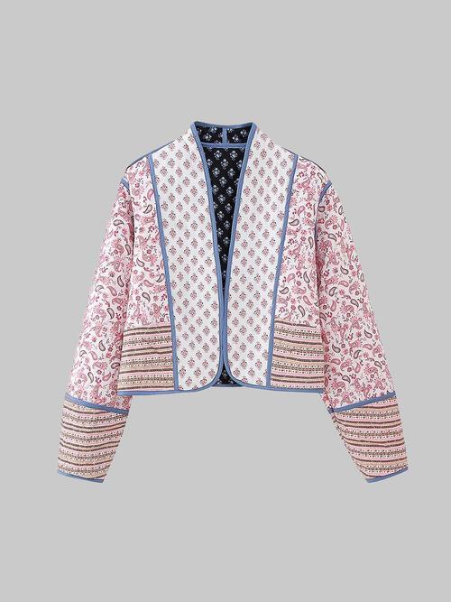 Charlotte – Veste courte réversible à fleurs