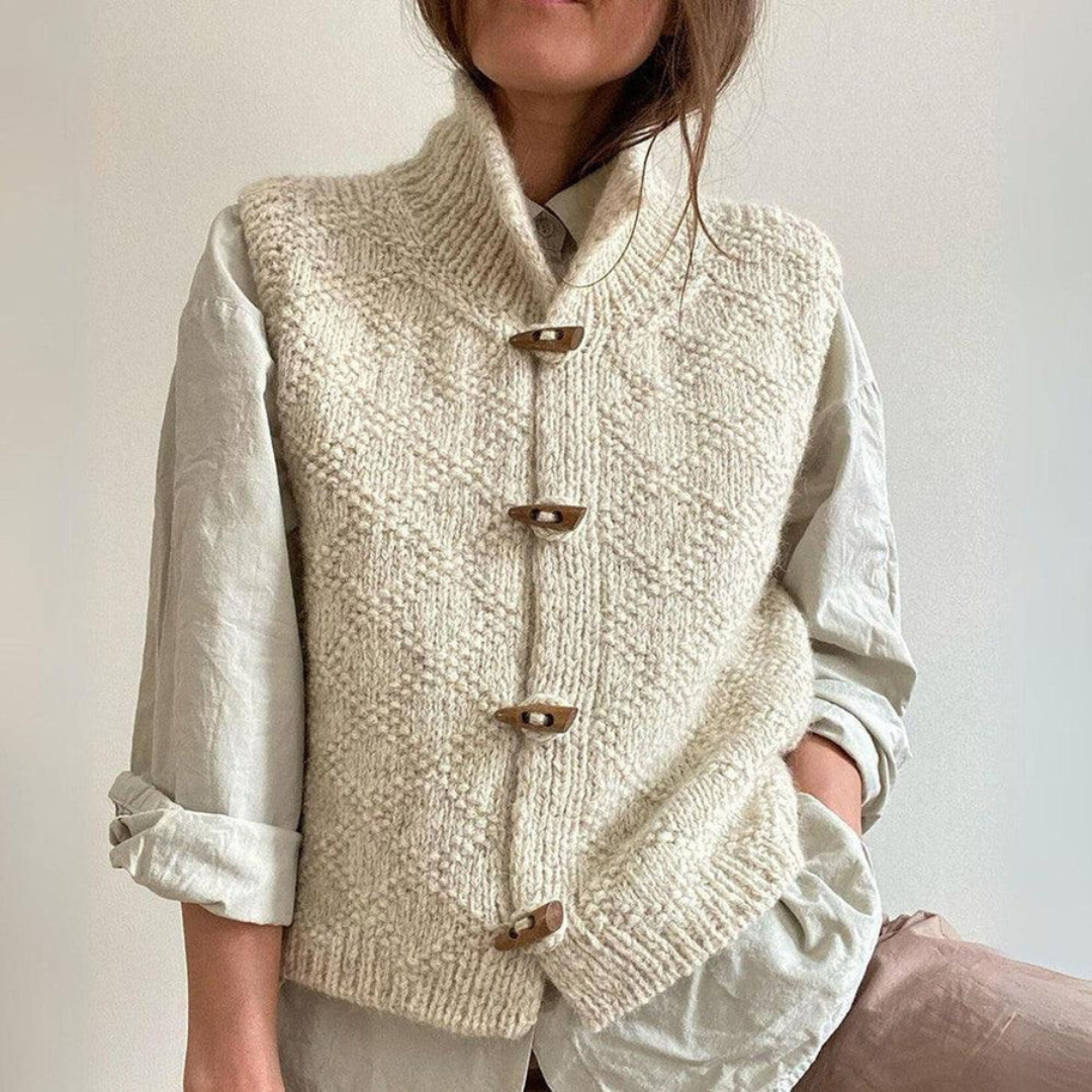 Florenci | Cardigan Sans Manches Femme | Bouton En Bas