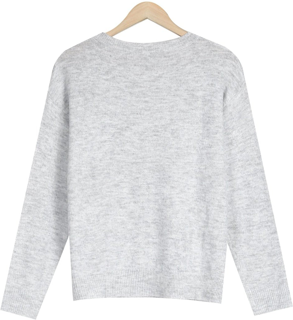 Charlotte - Pull classique gris avec boutons "Grey Days"