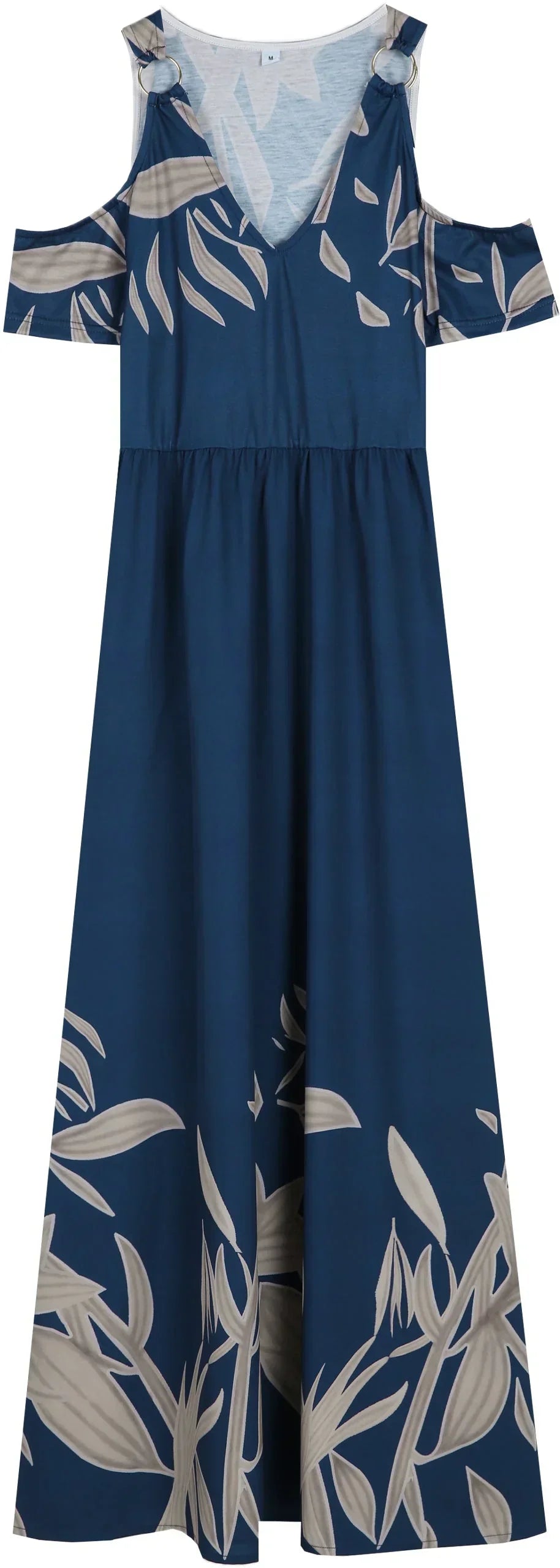 Béatrice - Maxi-Robe d'Été Cobalt à Col V