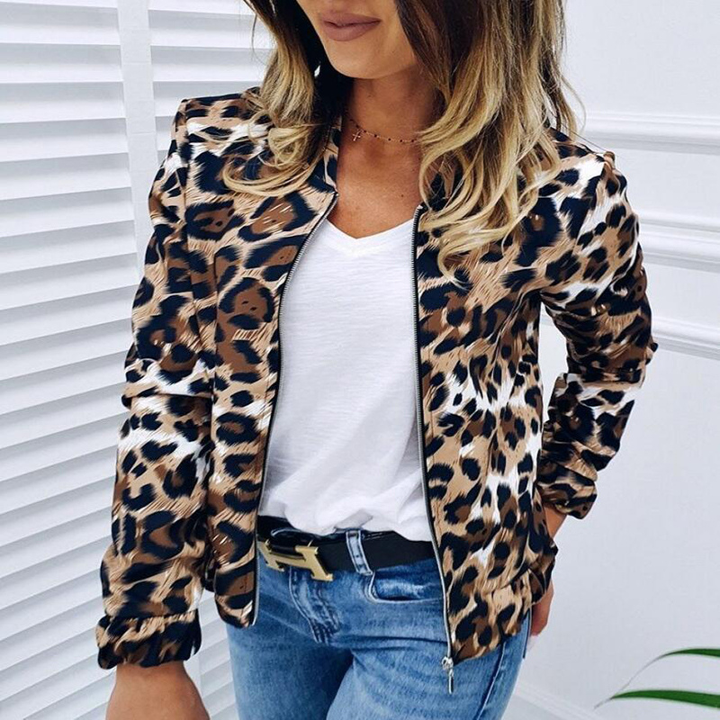 Nadine - Blouson Bomber Mode avec Imprimé Animalier et Coupe Confortable