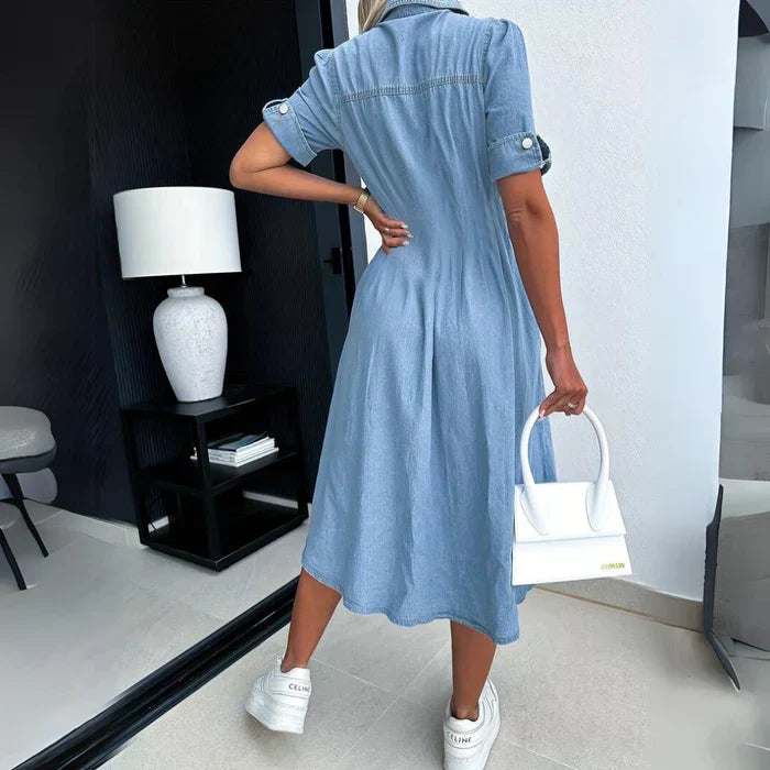 Ophélie - Robe en Denim à la Mode