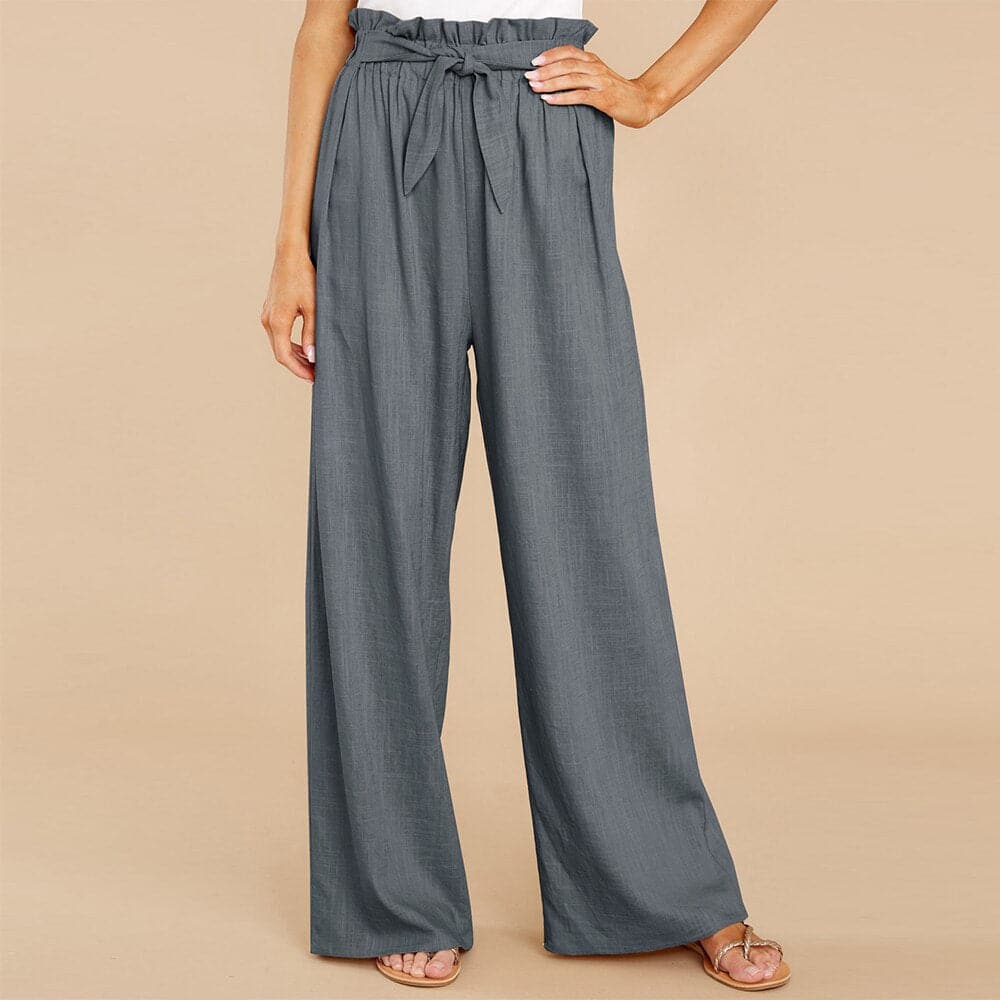 Hannah - Pantalon femme large et doux avec ceinture