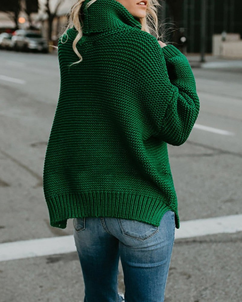 Noémie - Pull en maille avec col montant