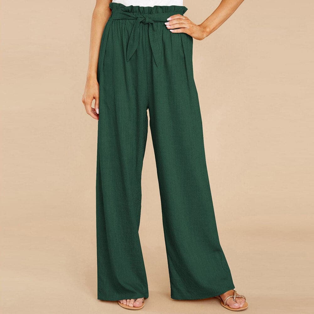 Hannah - Pantalon femme large et doux avec ceinture