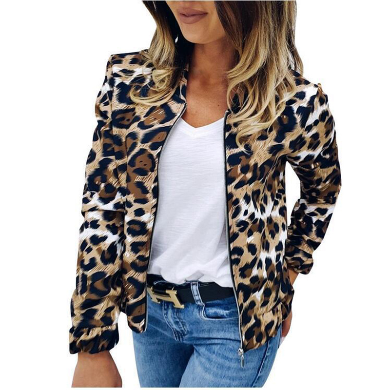 Nadine - Blouson Bomber Mode avec Imprimé Animalier et Coupe Confortable