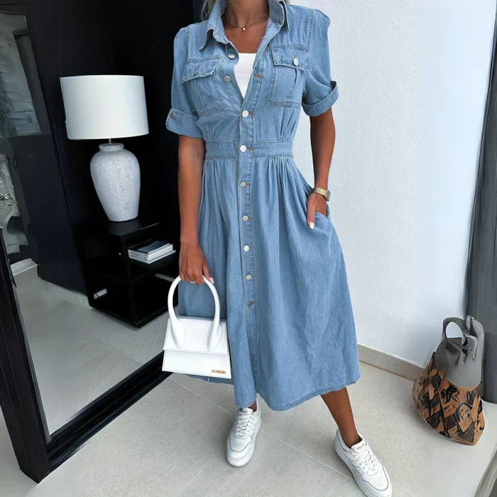 Ophélie - Robe en Denim à la Mode