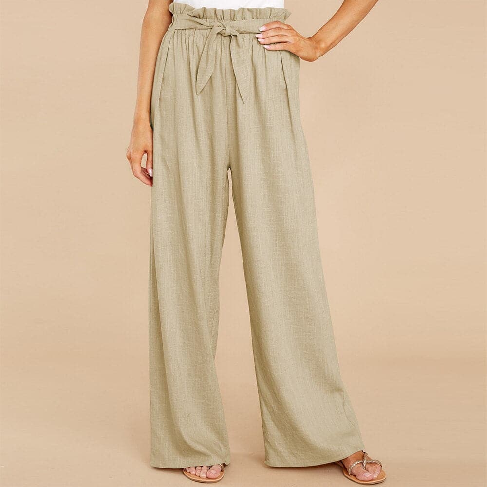 Hannah - Pantalon femme large et doux avec ceinture