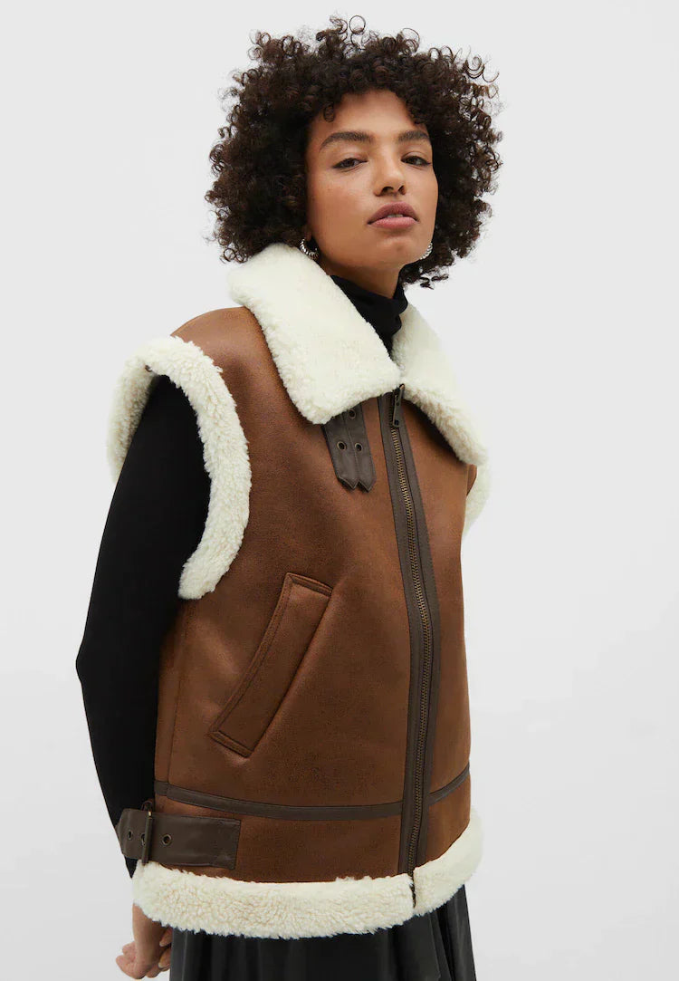 Jade Leather Luxe - Bodywarmer chaud en cuir