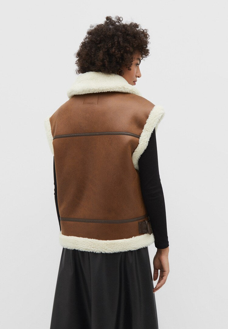 Jade Leather Luxe - Bodywarmer chaud en cuir