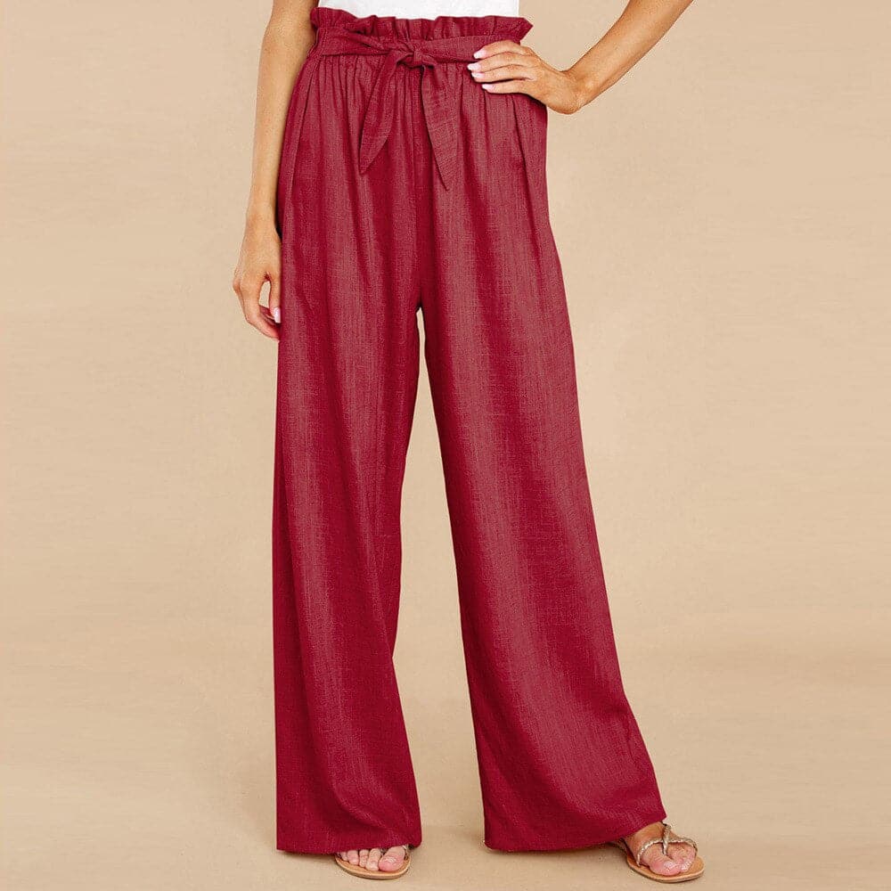 Hannah - Pantalon femme large et doux avec ceinture