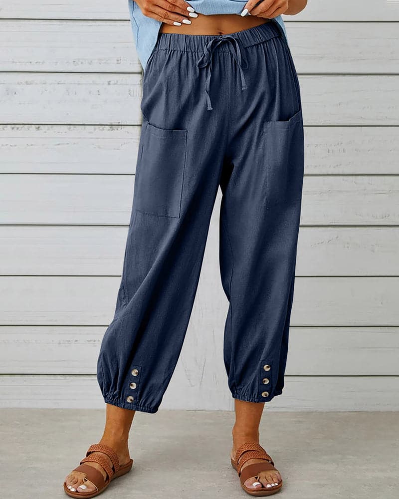 Hanna - Pantalon ample taille haute