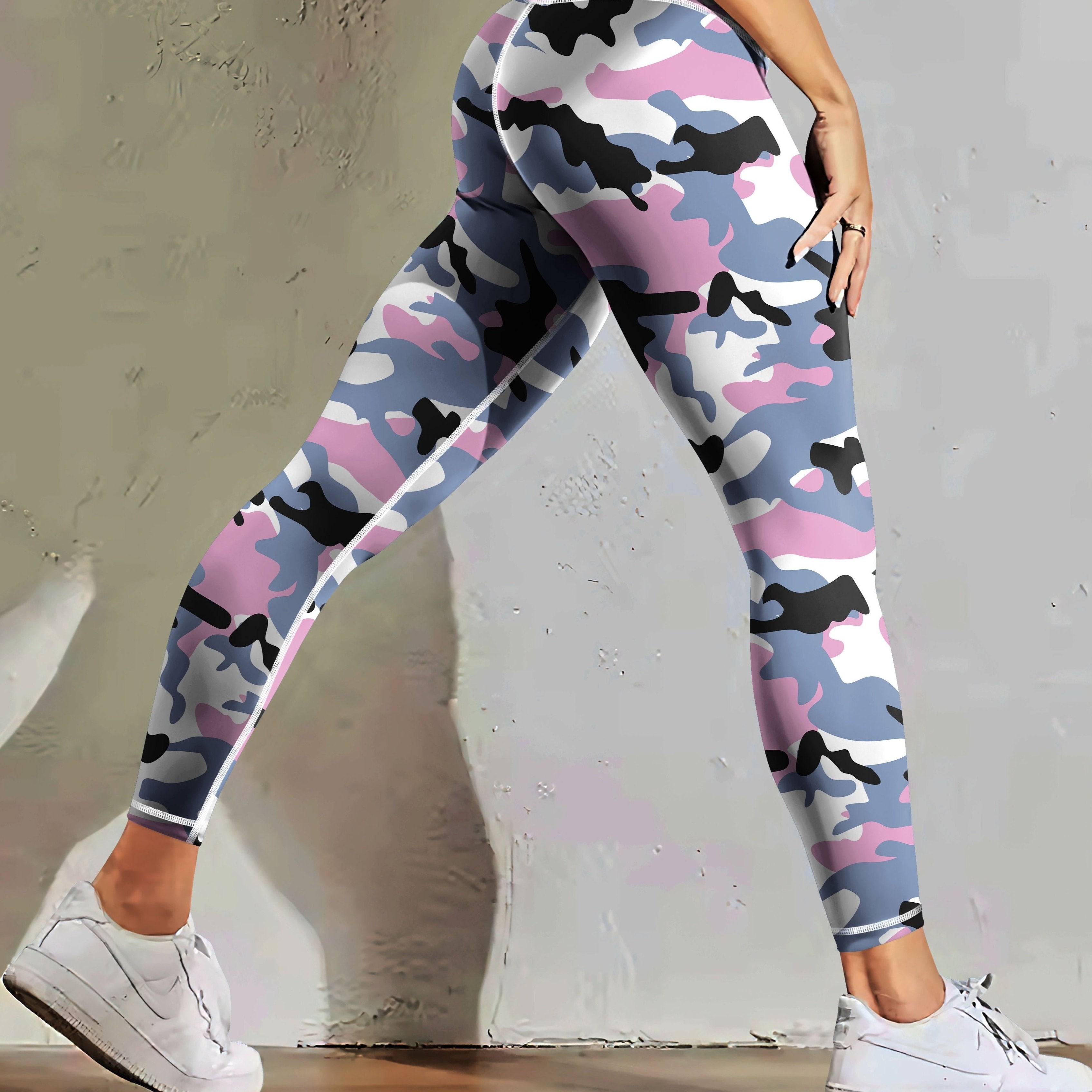 Chloé - Leggings de Sport Camouflage Extensible Taille Haute