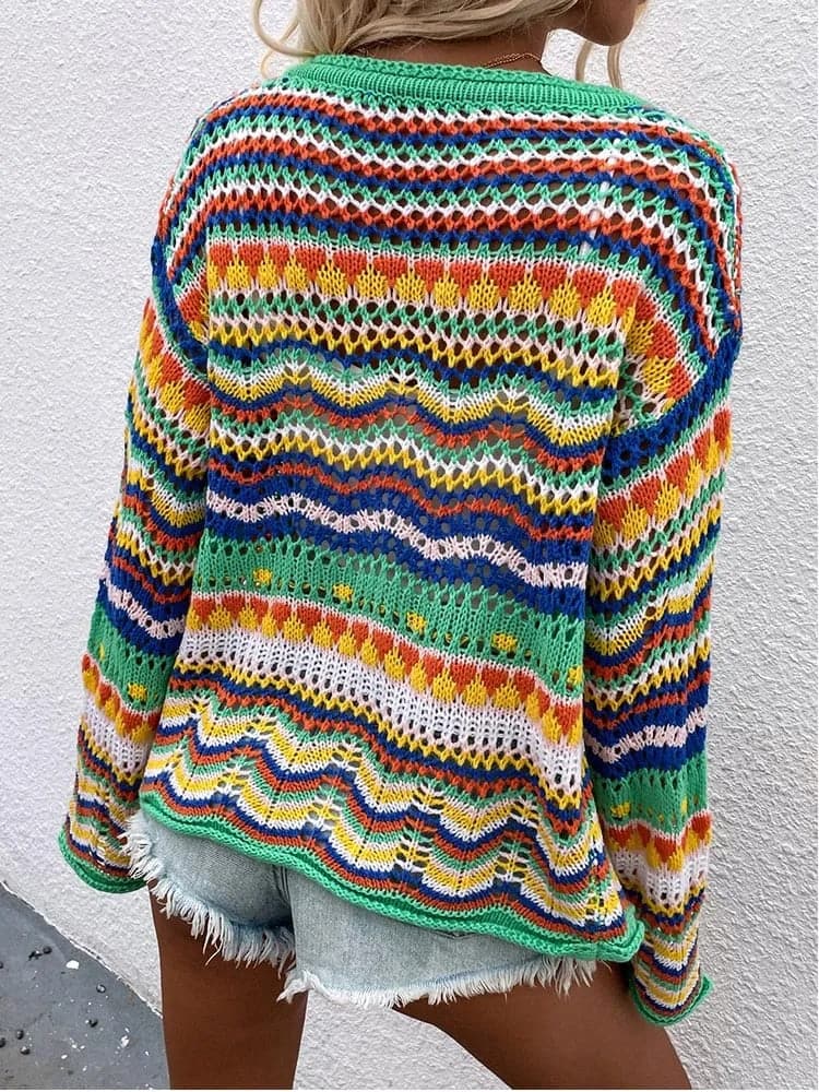 Jenny - Cardigan de printemps multicolore et confortable