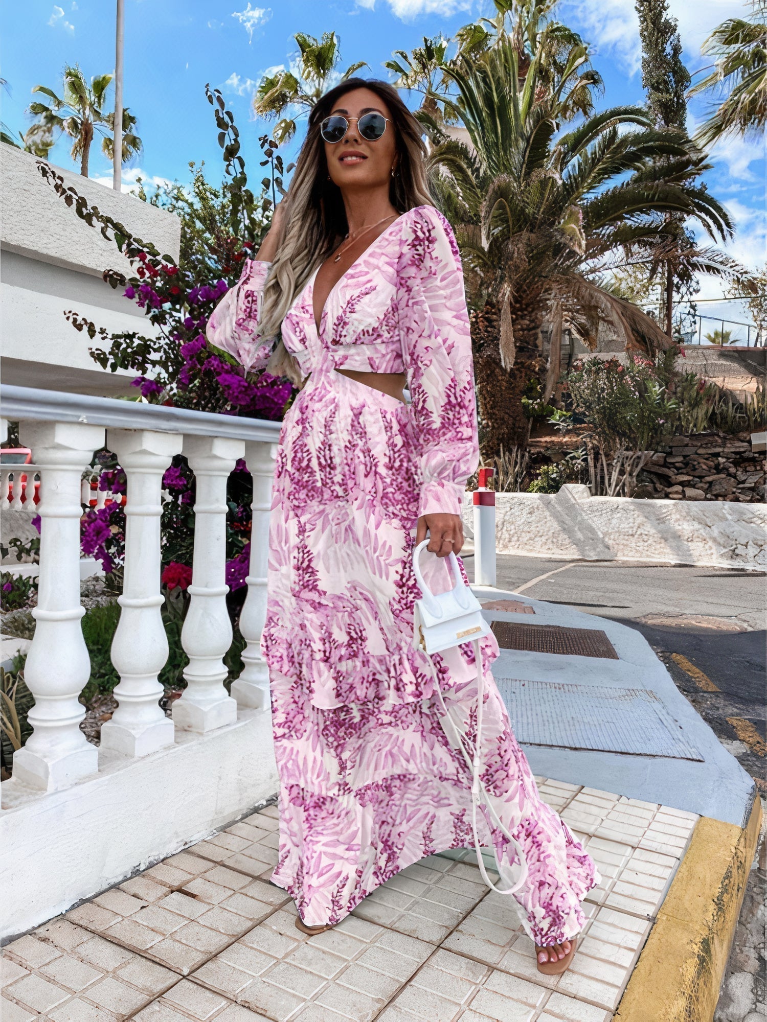 Boutique - Robe longue rayonnante fluide et élégante pour les journées d'été à la plage