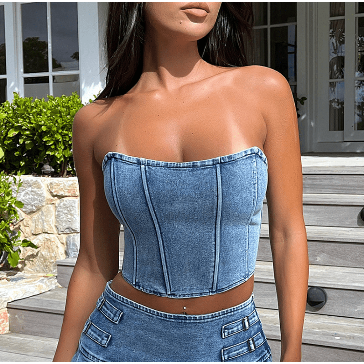 Top Feie - Top en denim pour dames