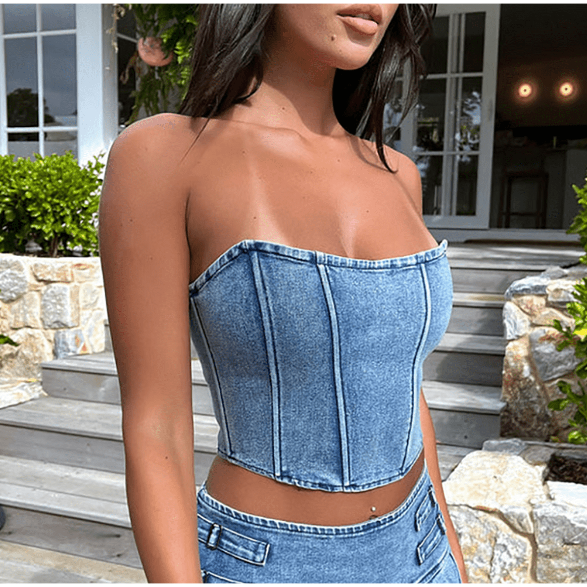 Top Feie - Top en denim pour dames