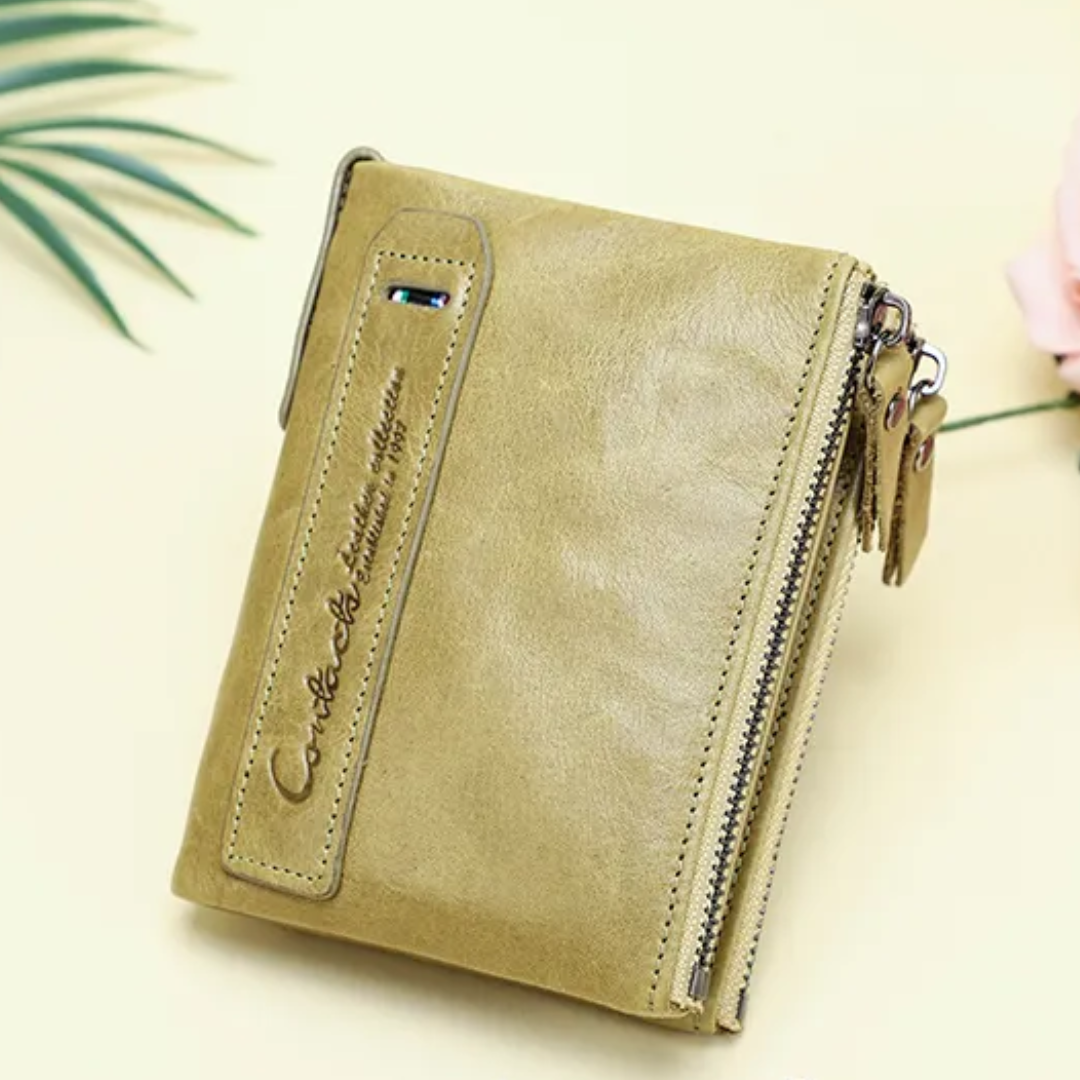 Émeline - Portefeuille Compact à Double Zip, Stylé et Fonctionnel