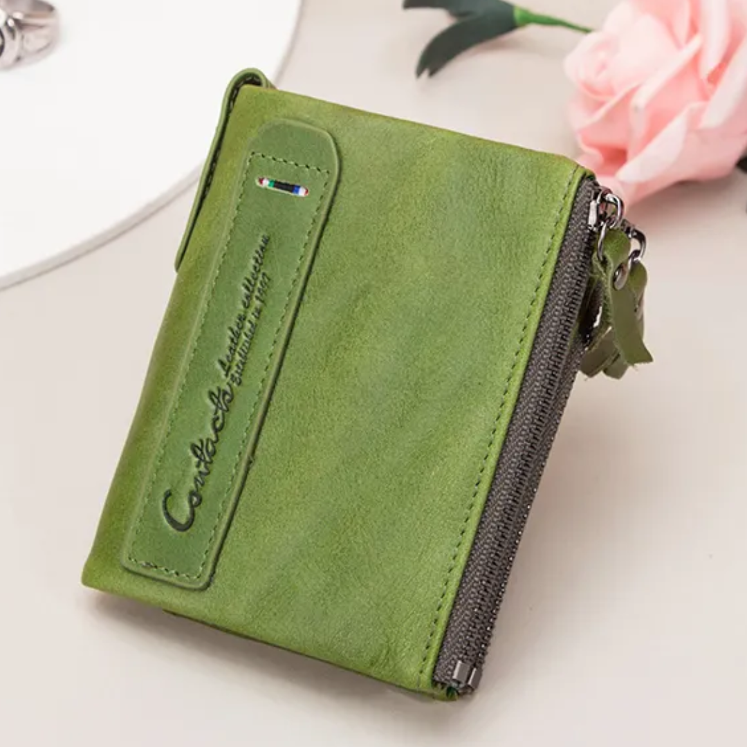 Émeline - Portefeuille Compact à Double Zip, Stylé et Fonctionnel