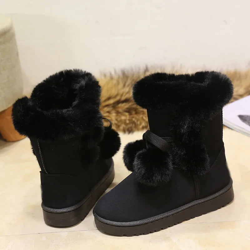 Ingrid - Bottes d'hiver élégantes avec décoration pompon