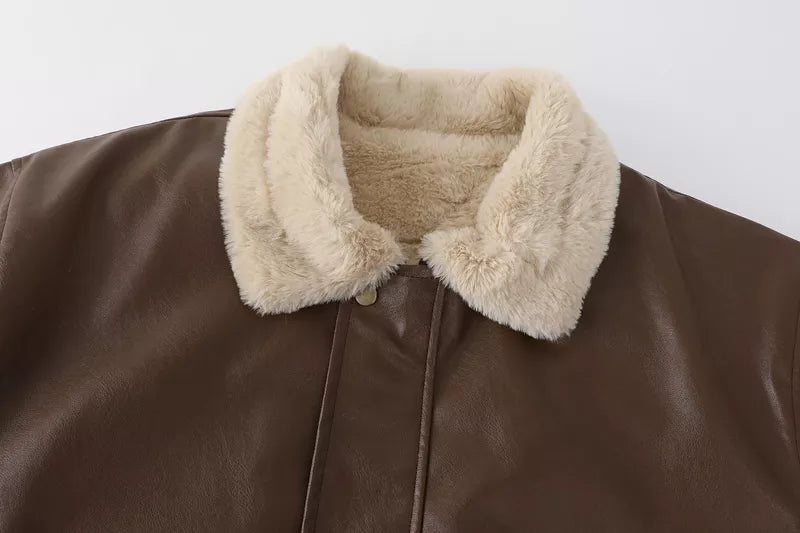 Charlotte - Veste d'Hiver en Cuir Sophie: Élégante et Vintage