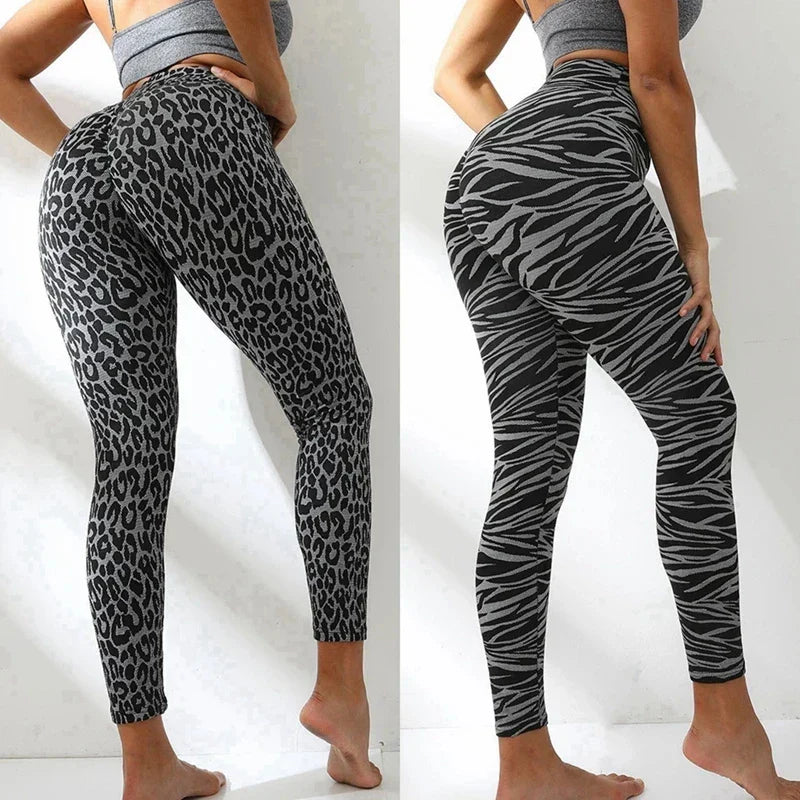 Camille - Leggings de Fitness Léopard Taille Haute