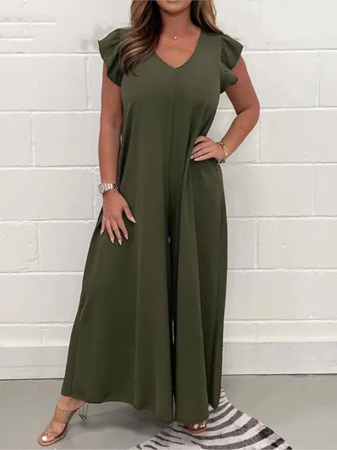 Delphine - Combinaison à Jambes Larges Élégante