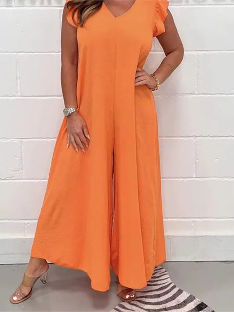 Delphine - Combinaison à Jambes Larges Élégante
