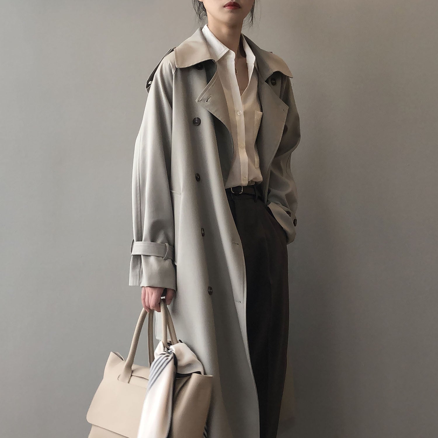 Élodie - Trench Coat Tendance avec Double Rangée de Boutons