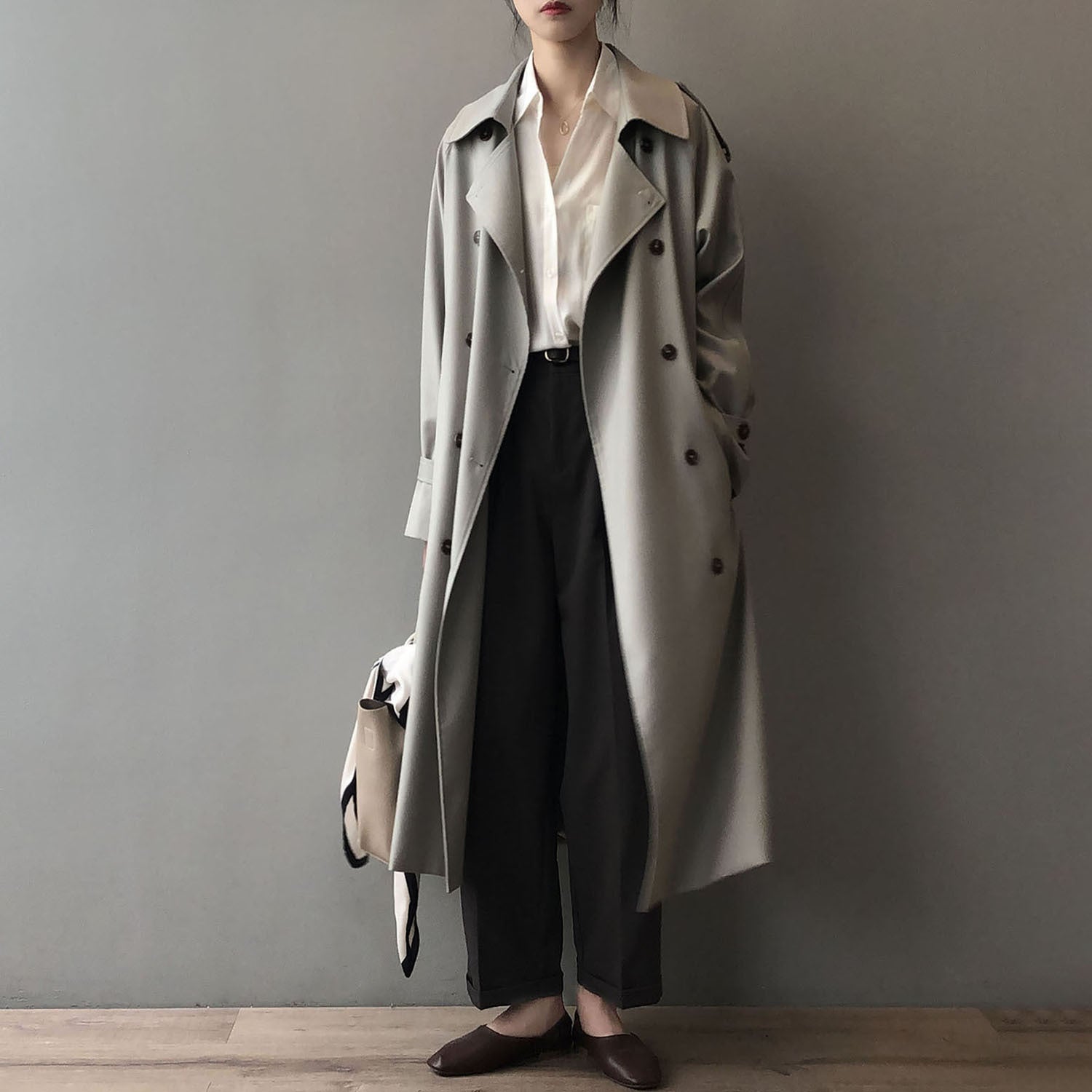 Élodie - Trench Coat Tendance avec Double Rangée de Boutons