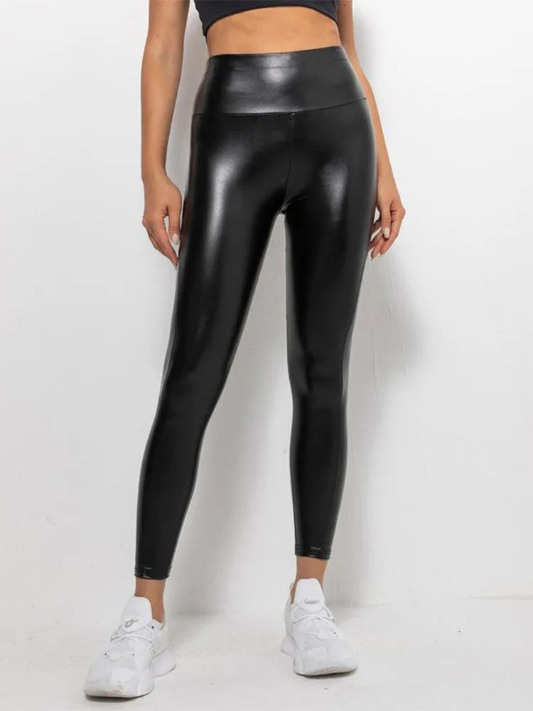 Émilie - Leggings en Cuir PU Élastique Chic