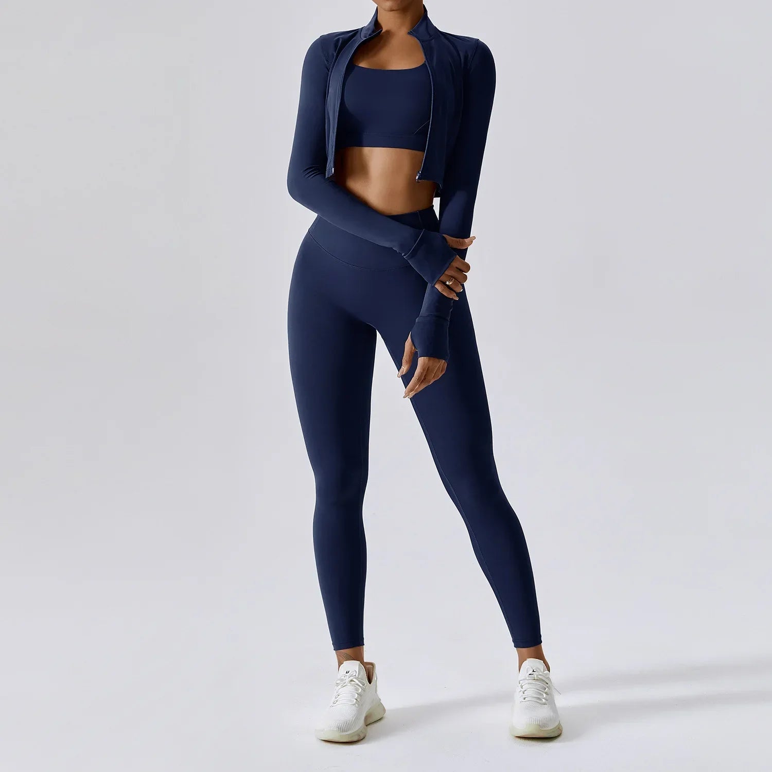 Fleur - Ensemble 3 Pièces Leggings Sportifs Zip