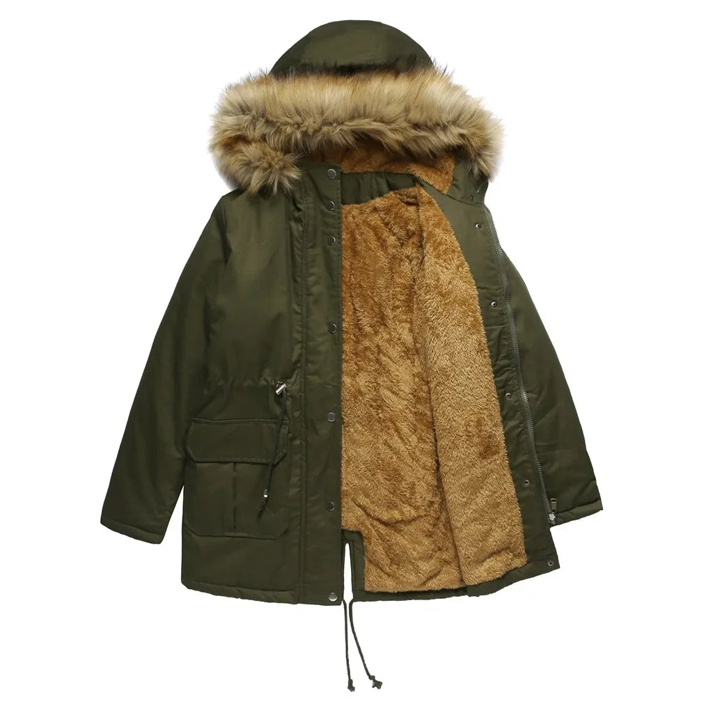 Nordica - Longue parka avec col en fourrure