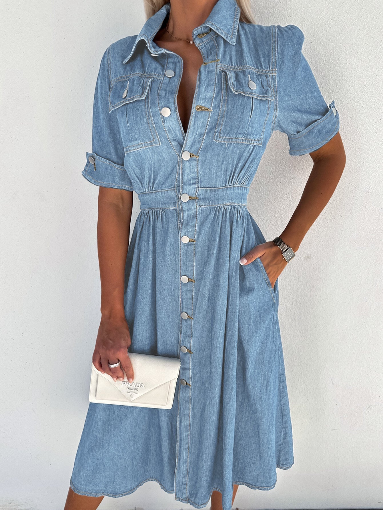 Rebecca - Robe professionnelle en denim