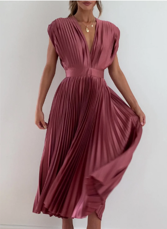 Robes pour femmes Robe longue solide à manches courtes