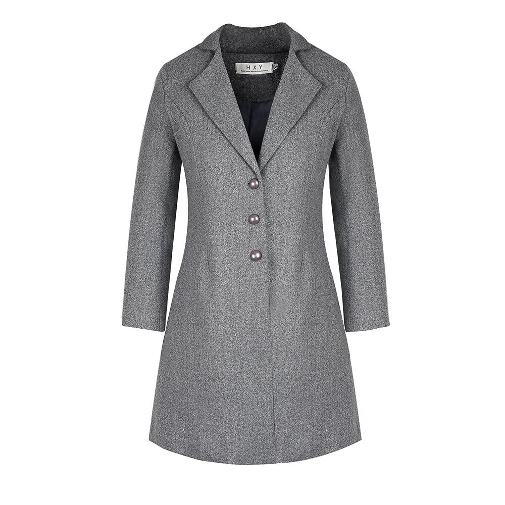 Manteau en laine mince pour femme